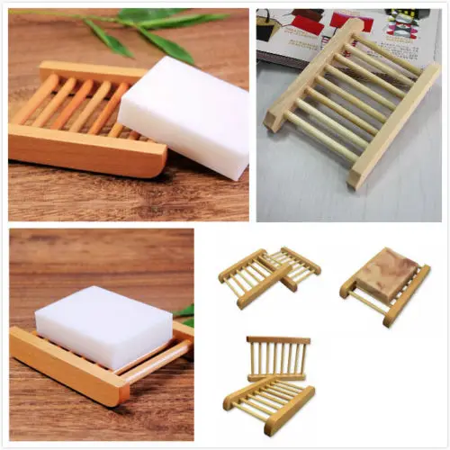 

1PCS 12*9CM Classic Practical Wooden soap box Soap Dish Bath Holder Soap Bathroom Accessories