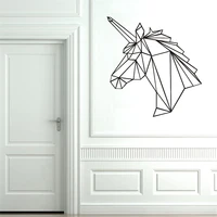 creative geometric unicorn wall stickers art cartoon animal wall decals for kids rooms bedroom living room home decor vinylov371