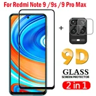 Закаленное стекло 9D для Xiaomi Redmi Note 9s, 9 Pro Max, защита экрана 2 в 1, пленка для объектива камеры Redmi Note 9s, 9 Pro Max