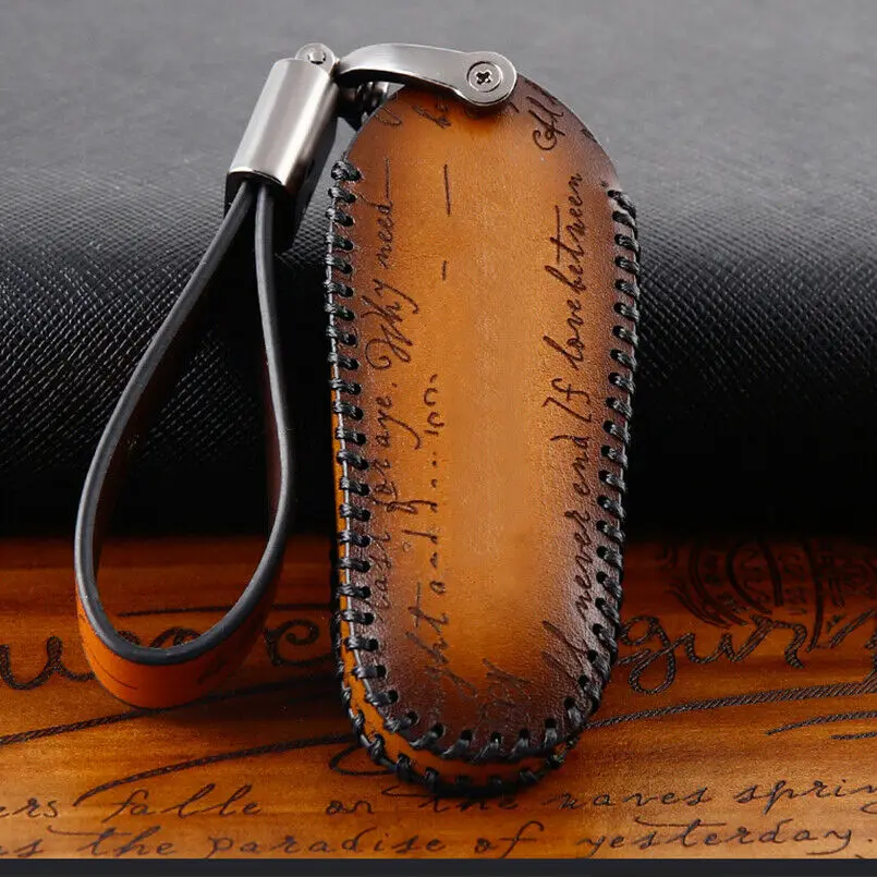 1 шт. Кожаный Автомобильный брелок для ключей в стиле ретро чехол держатель с