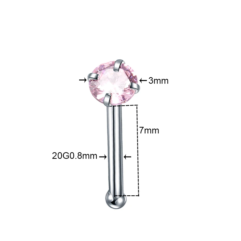 Штифты для носа 1 шт. 20 г хирургические стальные l-образные штифты винты кольца