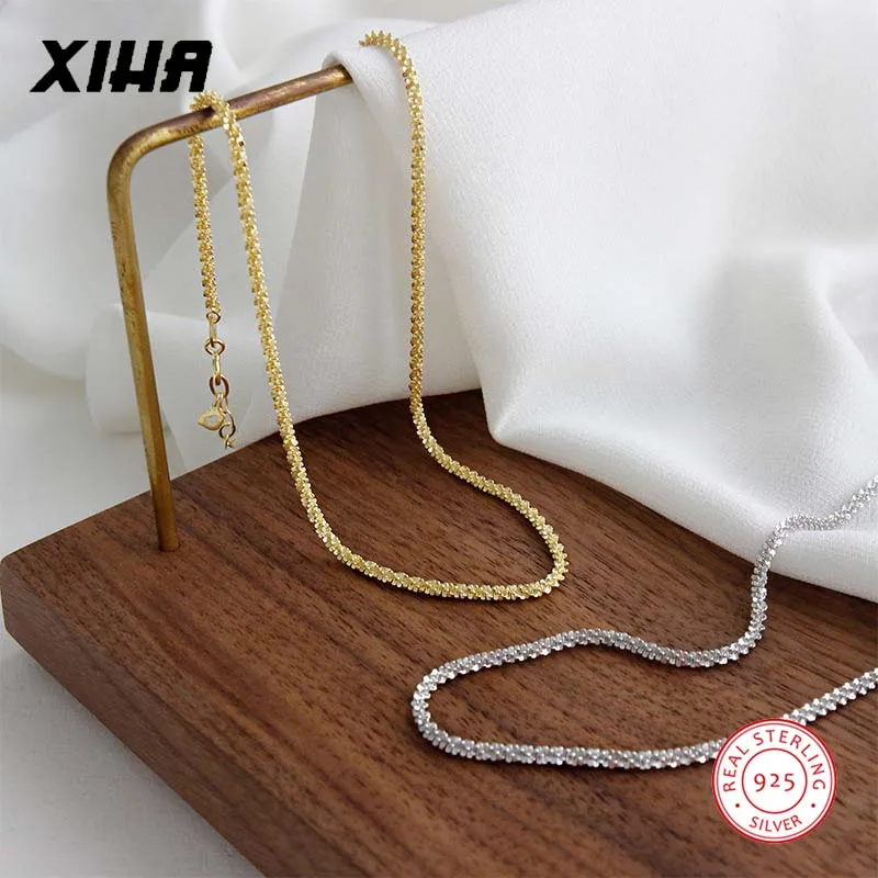 Звездное небо Boho золото Цвет колье цепочка для женщин 925 стерлингового серебра