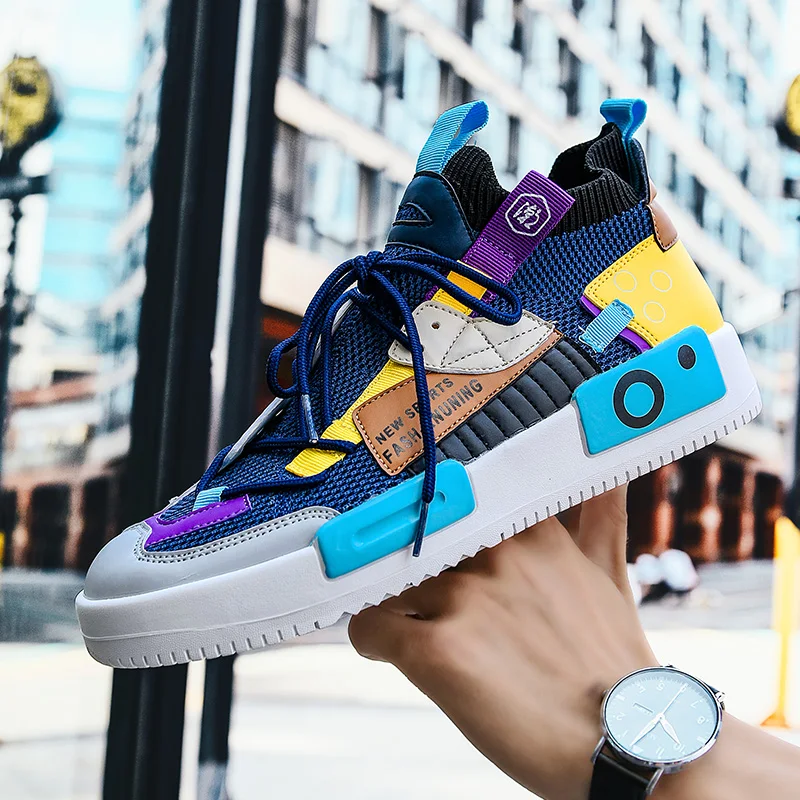 Мужские сетчатые кроссовки высокого качества повседневные удобные высокие