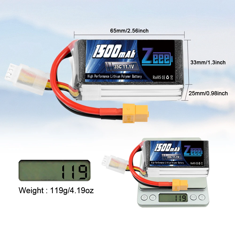 Zeee 11,1 V 1500mAh 35C 3S Lipo батарея с XT60 штепсельной вилкой софткейс RC зарядное устройство для RC Quad Drone RC автомобиль грузовик самолет FPV