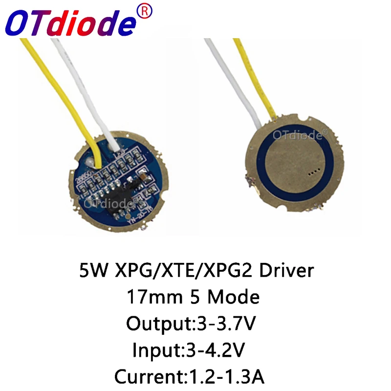 CREE XP G 5W xpg2 XT E xte LG3535 XPG3 светодиодный драйвер 17 мм 3 4 2 в а 5 режимов Светодиодный