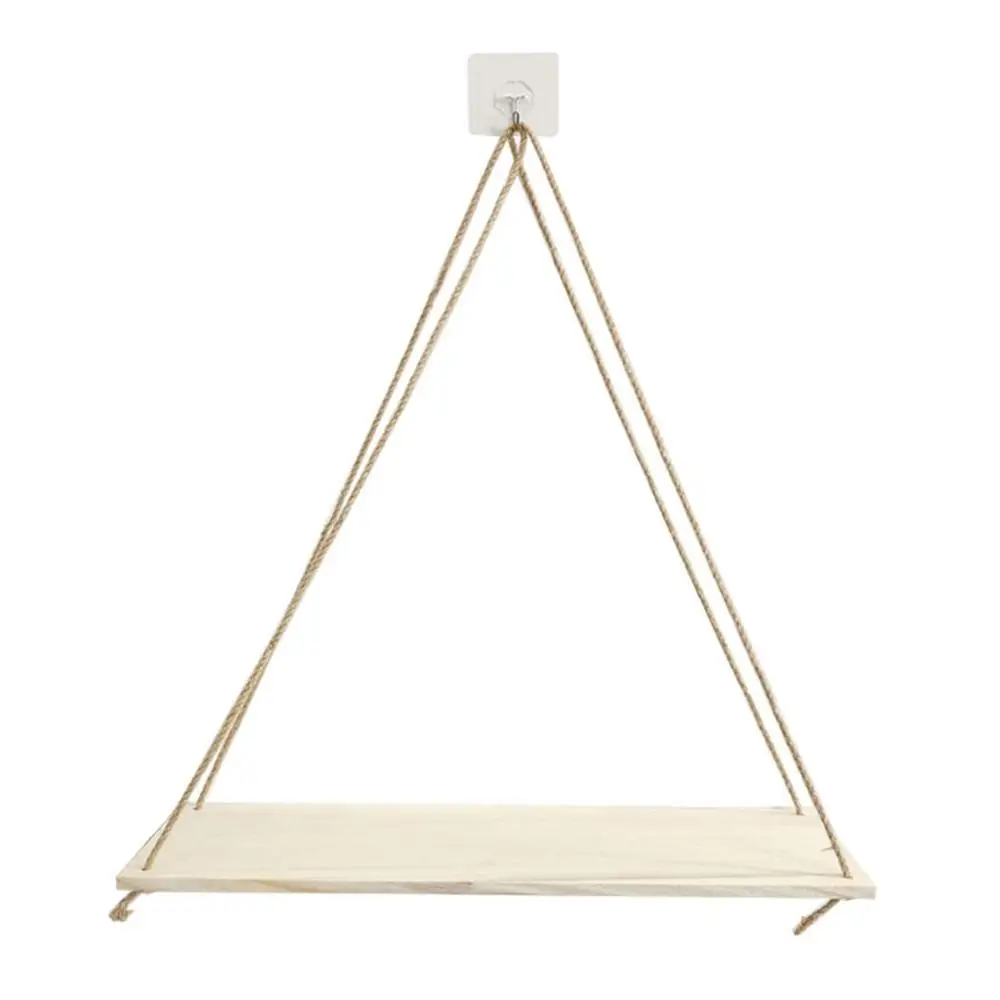 

Premium Wood Swing Hanging Rope Wall Mounted Floating Shelves Plant Flower Pot indoor outdoor decoration simple design