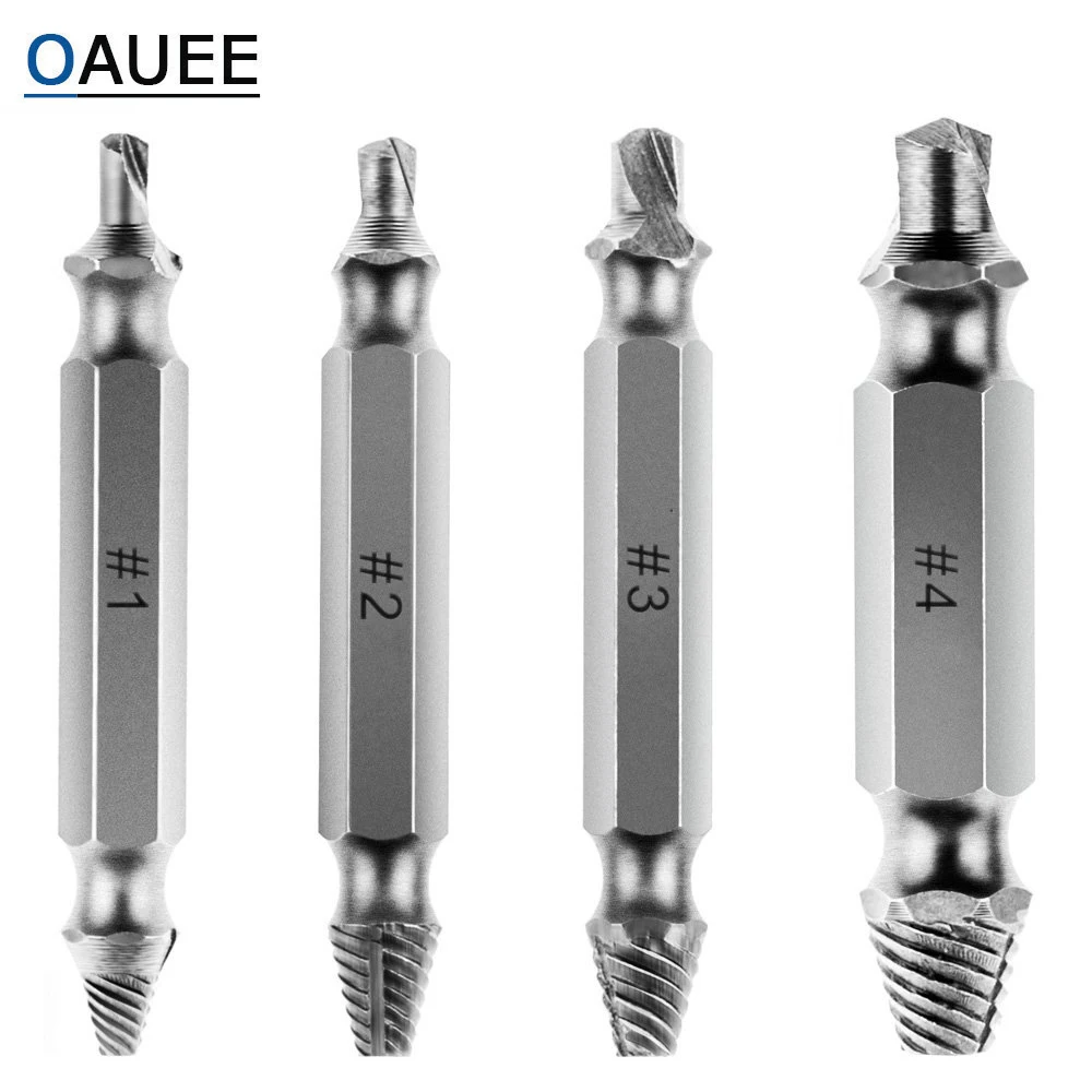 Oauee 4 шт. набор сверл для извлечения винтов направляющих быстрого и легкого
