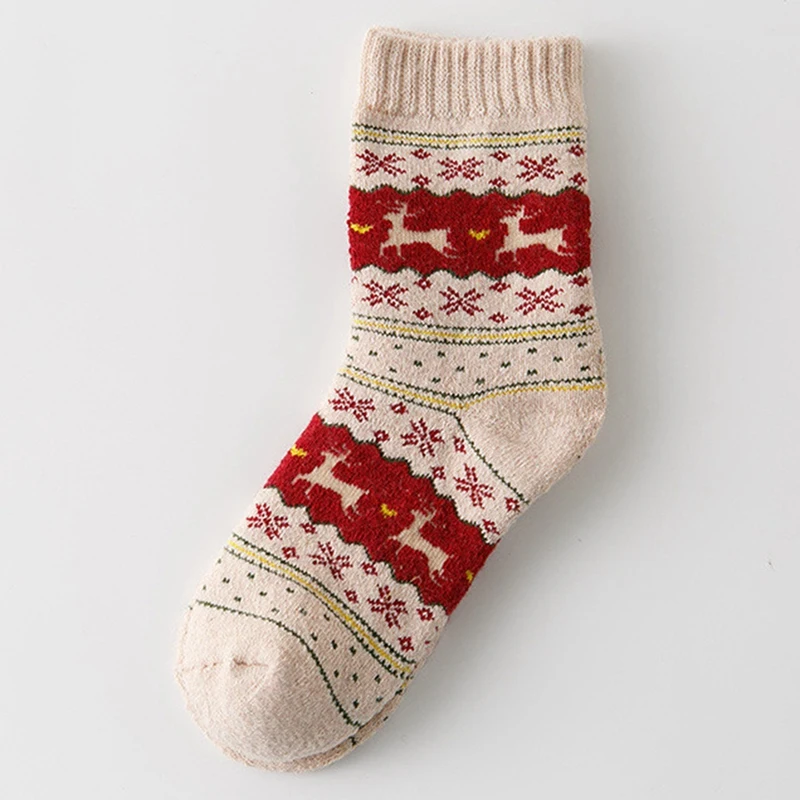 

5 Pairs Fashionable, Warm, Soft, High Quality Female Socks, Cartoon Cute Wool Socks, Christmas Casual Colorful Socks Color shipp