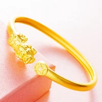 classic women cuff bangle yellow gold filled lady fashion bracelet gift