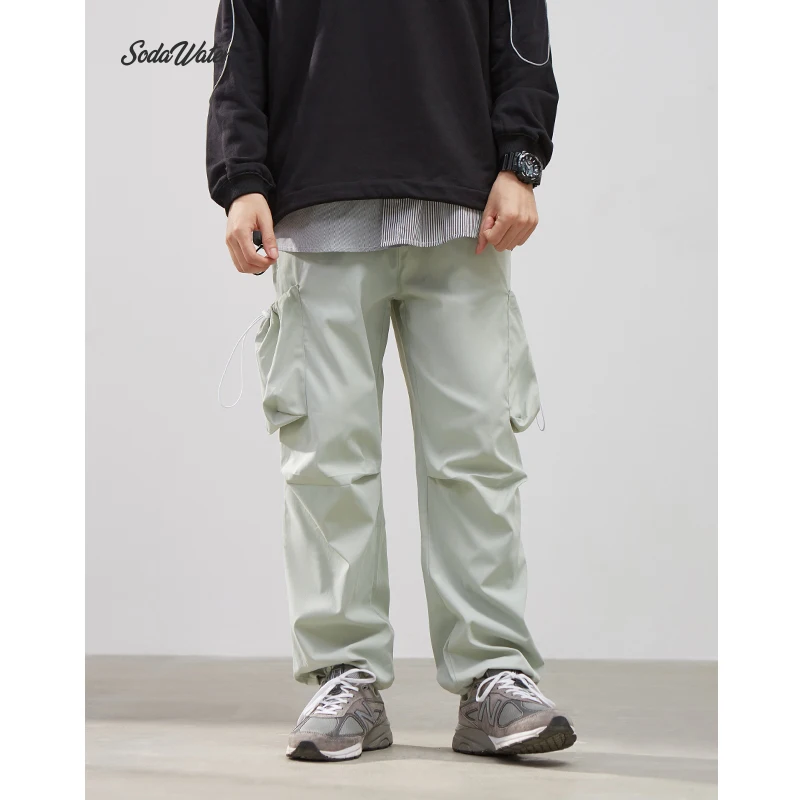 Sodaводяные мужские однотонные повседневные штаны уличная 2019 FW свободного покроя