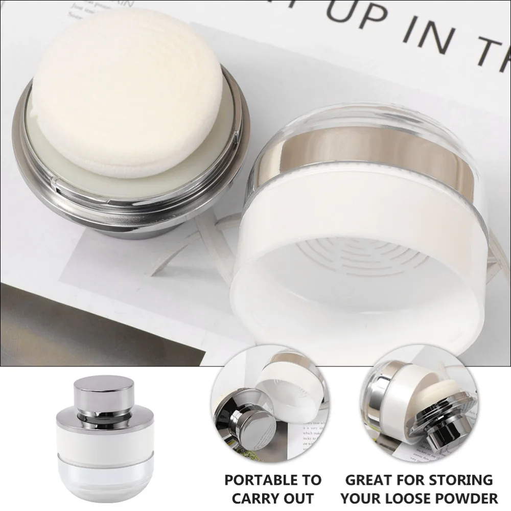 

2pcs Empty Loose Powder Storage Container Portable Makeup Powder Boxes