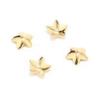 100pcslot stainless steel gold plated flower charms bead caps 7mm width receptacle connectors for diy jewelry making findings