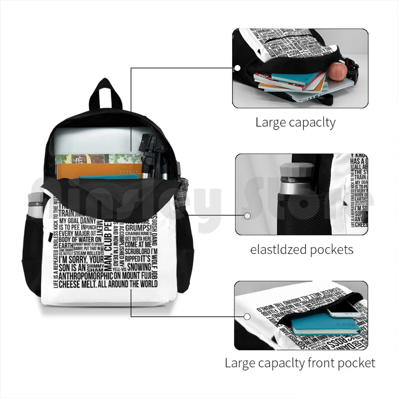 Игра Grumps цитаты Открытый походный рюкзак Водонепроницаемый Кемпинг путешествия