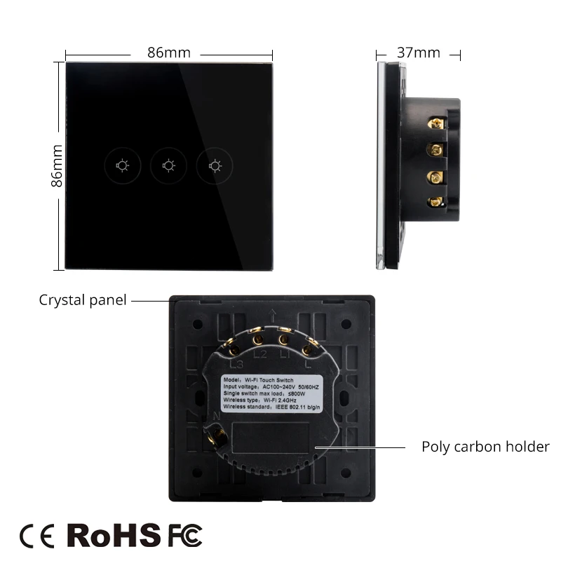 Умный настенный выключатель с Wi Fi розетка европейского стандарта сенсорное