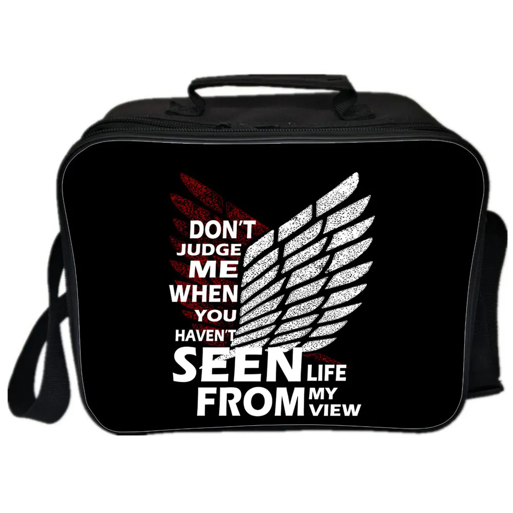 

Attack On Titan Bag Lunchbox Bag Anime Cartoon Print Single Shoulder Handbag Bag Casual School Students Fashion School Lunchbox