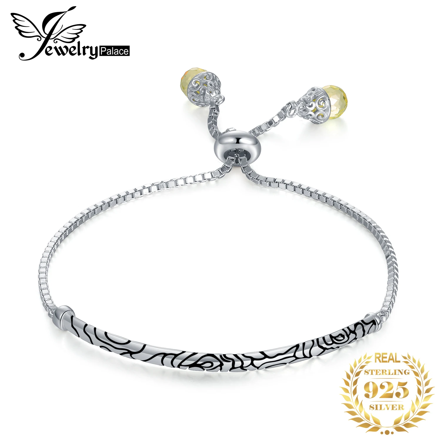 JewelryPalace мяч конец благоприятный облако гравировкой 925 пробы серебряный желтый