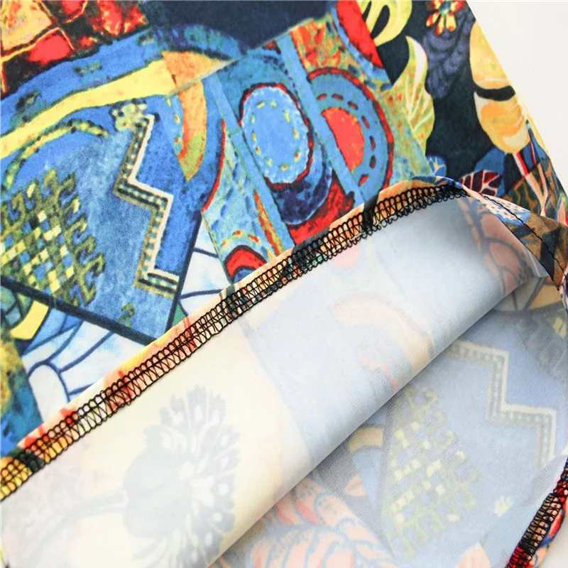 

New Arrival Summer Women Design Sense Oil Painting Printed Shirt Retro Short Sleeve French Shirt Foreign Style Shirt