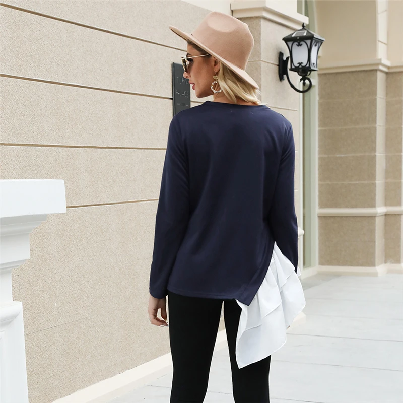 Женский пуловер с длинным рукавом повседневный облегающий большого размера