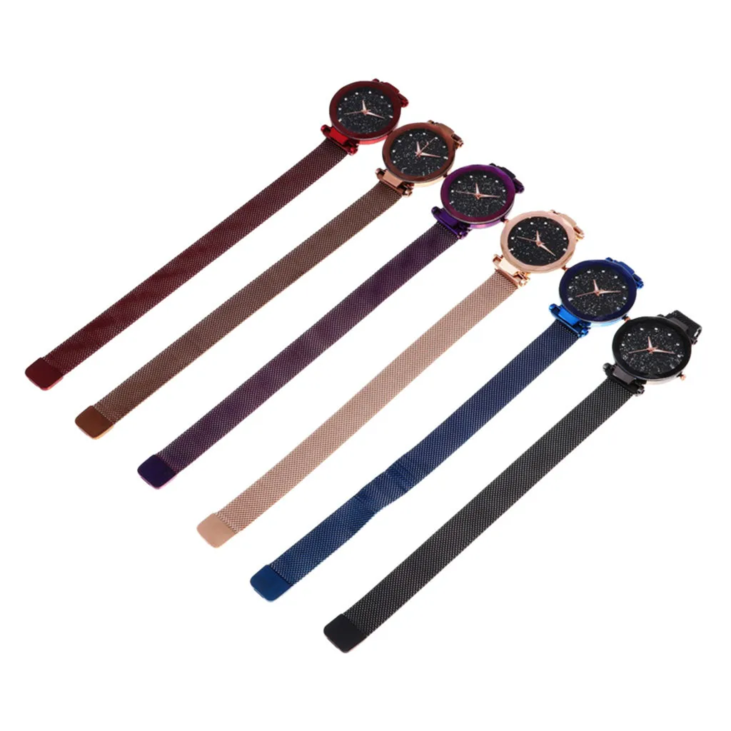 Роскошные магнитные звездное небо женские часы кварцевые наручные Модные reloj mujer