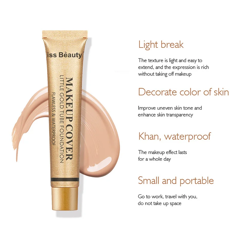 30 мл маленькие золотые трубки тональный крем основа под макияж Жидкий