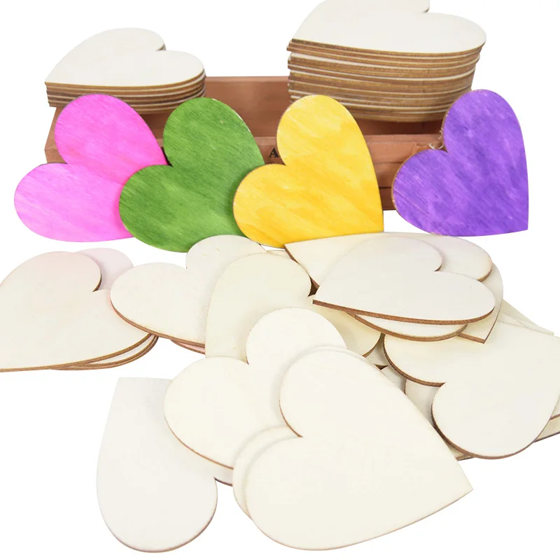 

5pcs 8/10/12/15cm Diy Wood Craft Label Sign Blank Wood Love Wedding Decoration Children's Toy Supplies