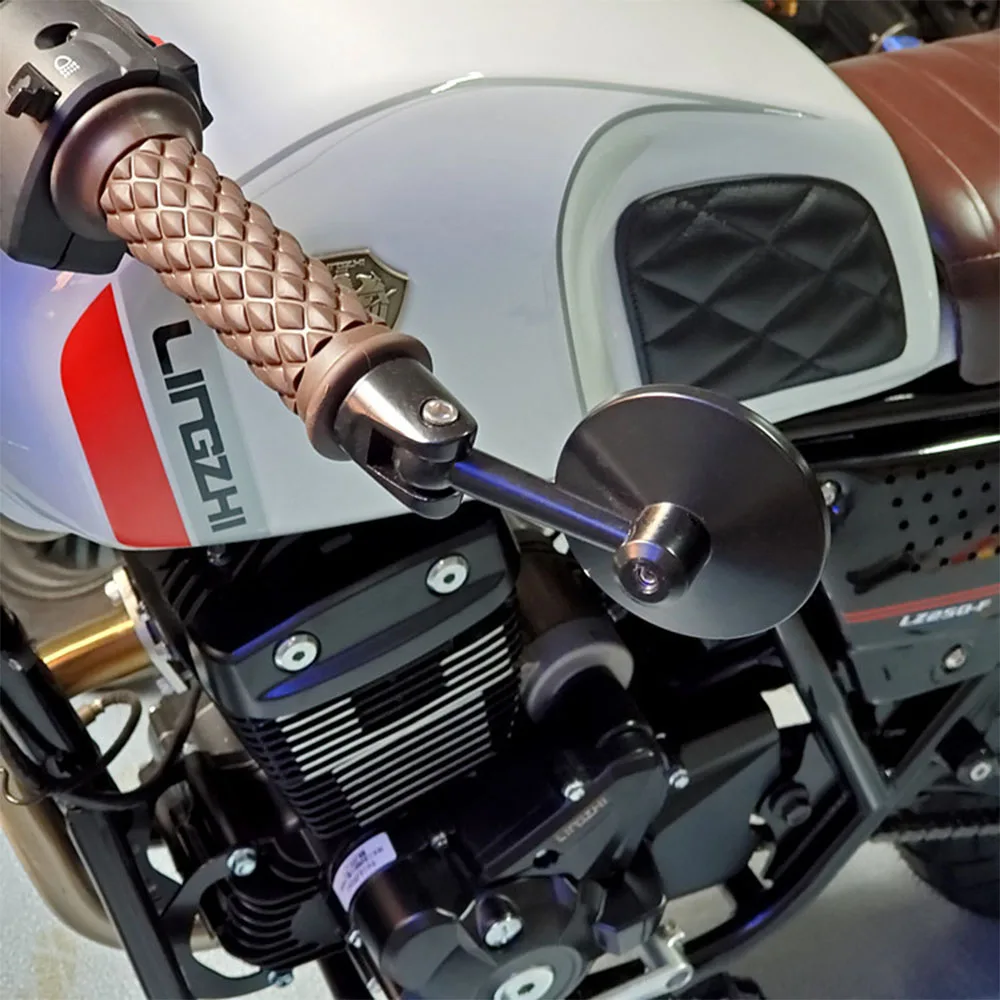 

Vintage Handlebar End Round MotorBike Mirror Fashionable Motorcycle Accessories Steel Lens Cycling Mirror Back Rear View Mirror