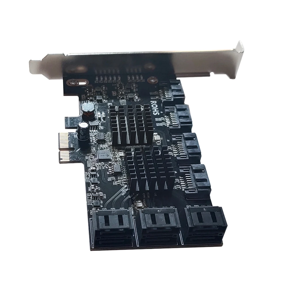 адаптер sata pcie 10 port sata iii к pci express 20 x1 плата рас