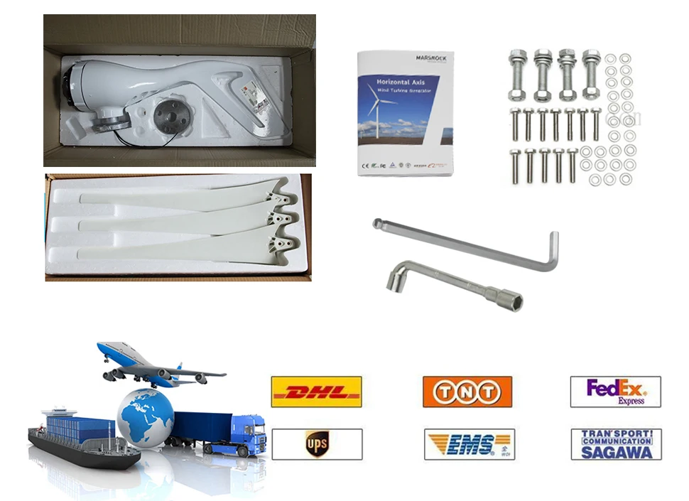 Отправка из Испании генератор ветряной турбины 400 Вт домашняя маленькая мини