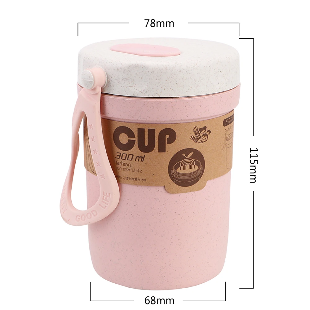 

Drinks Dessert Breakfast Milk Cup Sealed Food Soup Thermos Cup Leakproof Kids Microwavable Lunchbox 300ml Portable Breakfast Cup