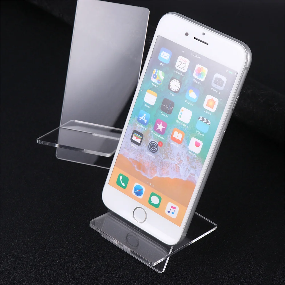 

4 Suits Mobile Phone Stand Acrylic Display Rack Desktop Detachable Mobile Phone Stand for Home(Transparent)