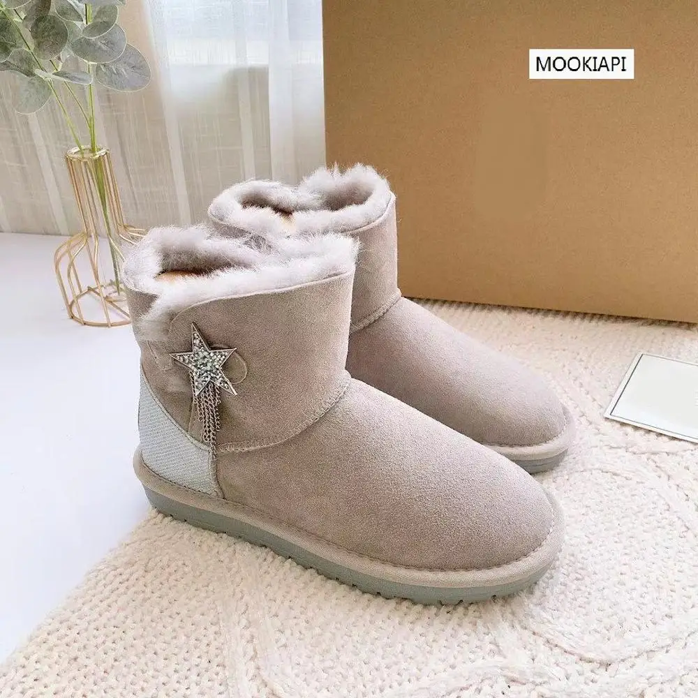 2019 г. Женская обувь высокого качества в европейском стиле Натуральная овечья