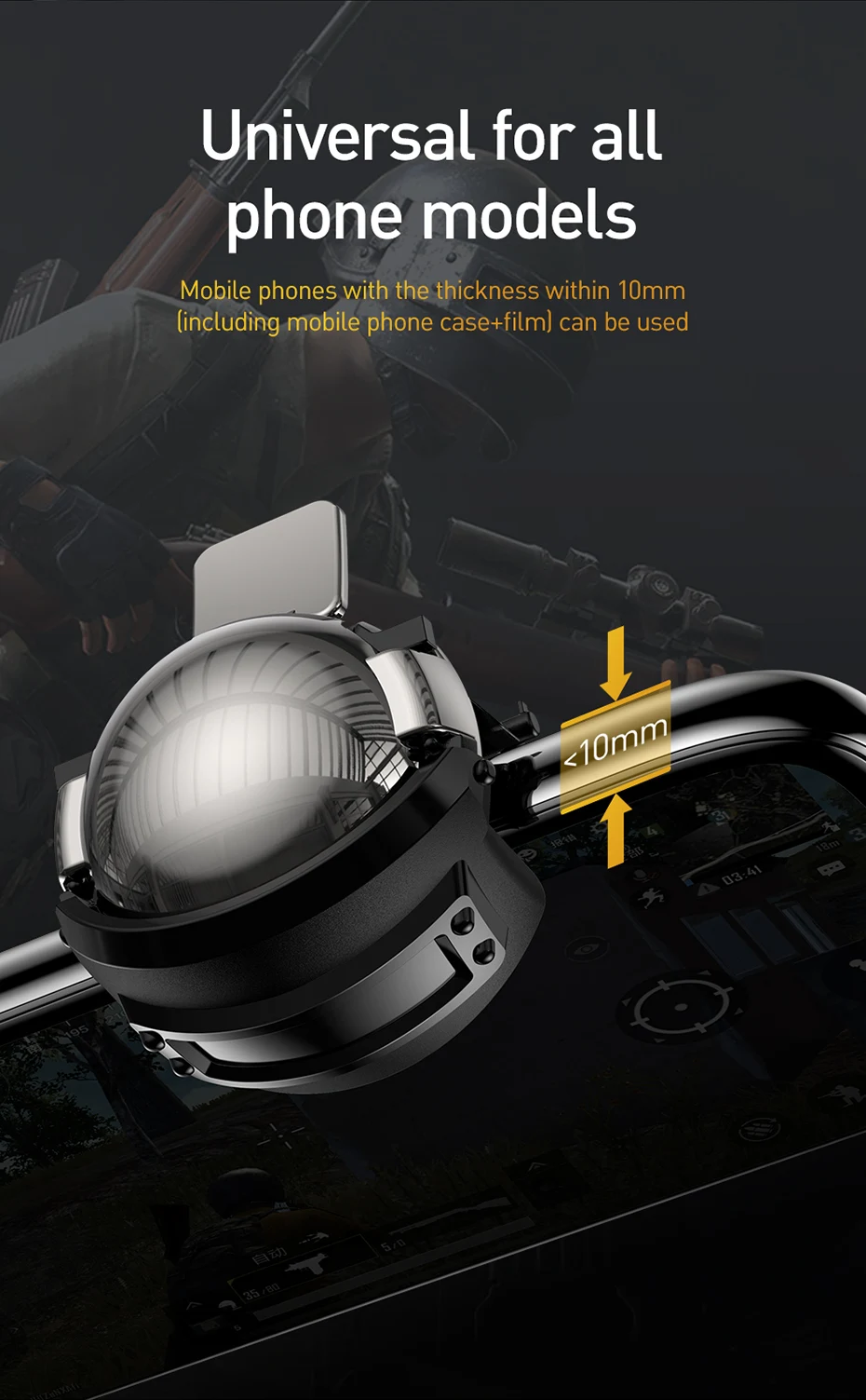 Baseus геймпад джойстик для PUBG игровой курок Fire Aim Кнопка L1 R1 мобильный телефон игровой шутер контроллер Джойстик для IOS Android