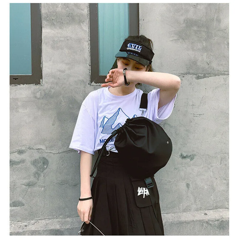 Модная сумка-мешок на шнурке Дамский мессенджер сумки через плечо для женщин 2019