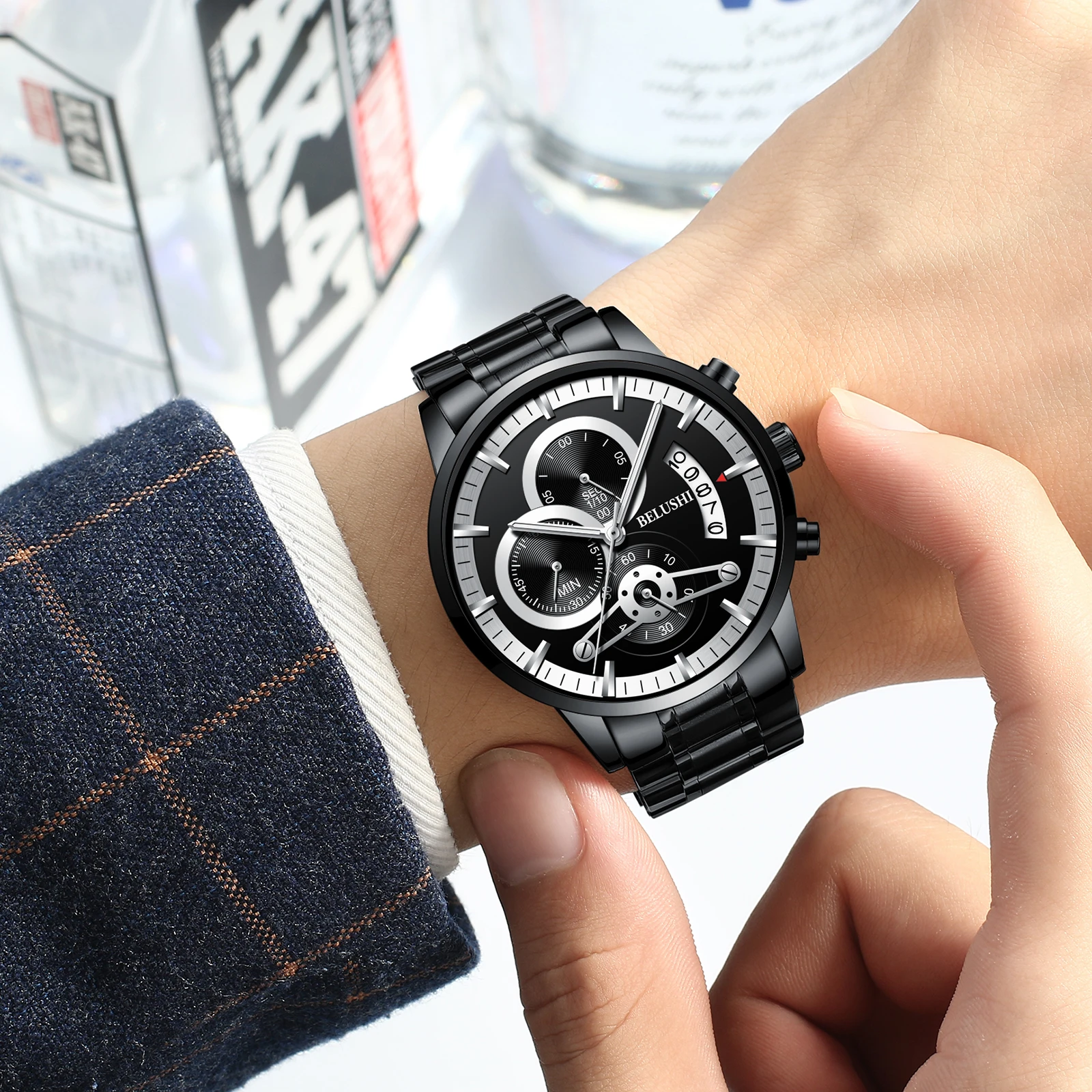 Для мужчин Wathes класса люкс Бизнес наручные часы Спорт кварцевые