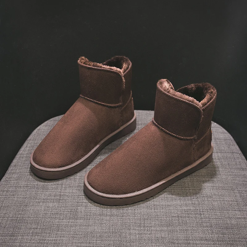 2019 г. Зимние сапоги женская зимняя толстая нескользящая теплая дышащая короткая