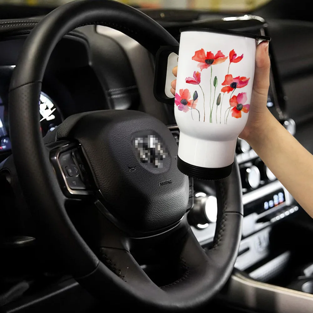 Poppy Flowers персонализированные кружки для путешествий кофейная чашка не выцветает