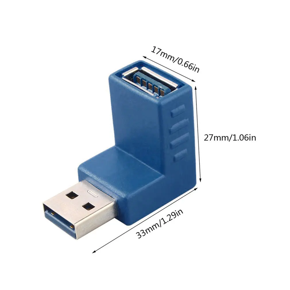 Синий прочный полностью Литой дизайн под прямым углом USB 3 0 Тип Штекерный разъем