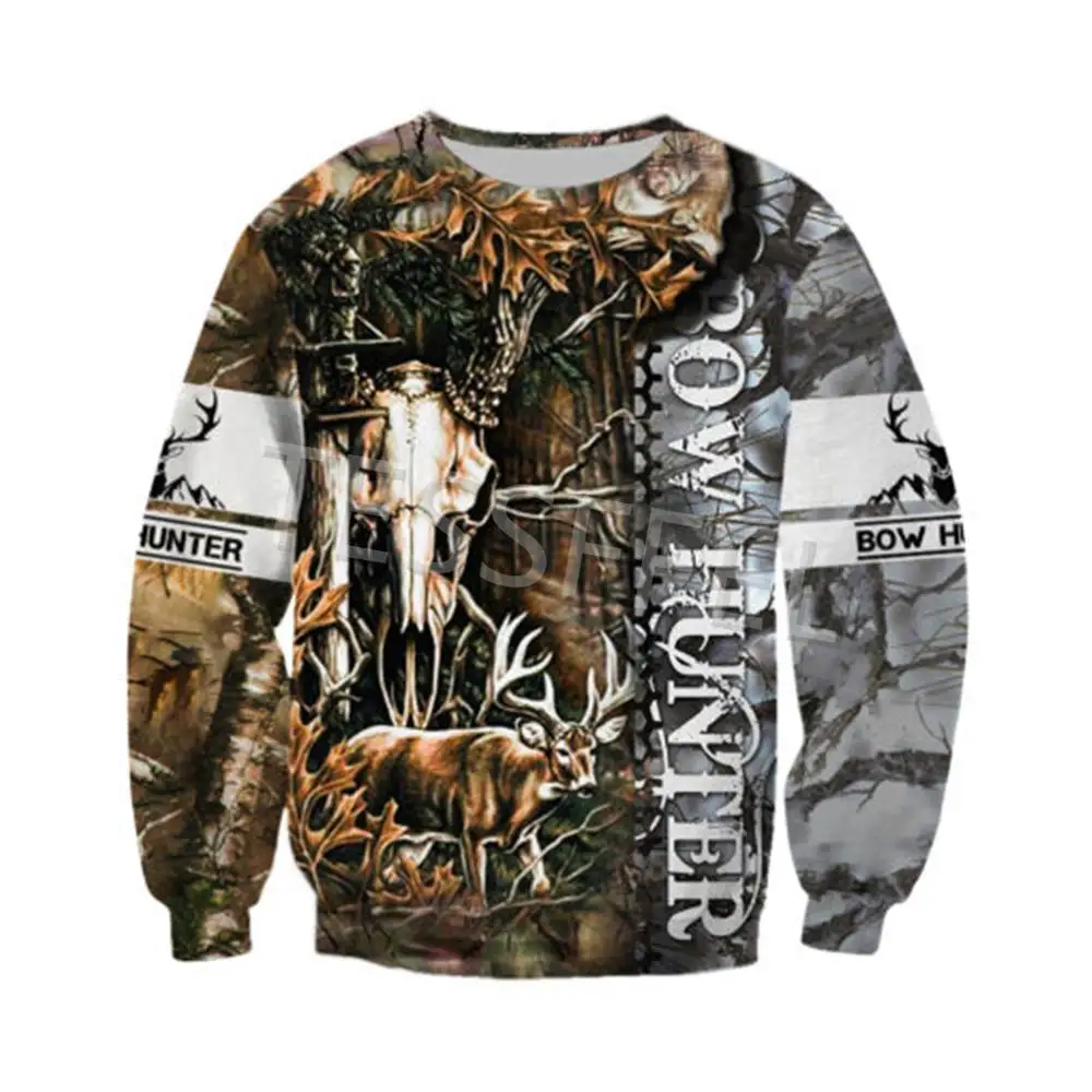 

Tessffel Deer Hunting 3D Printing Fashion Street Hoodie/Sweatshirt/Zipper Hoodie Men's and Women's Jackets Fall/Winter Tops H18