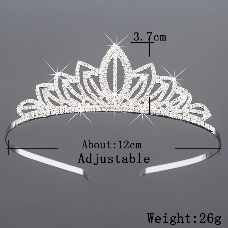Обруч для волос Женский серебристый со стразами и короной