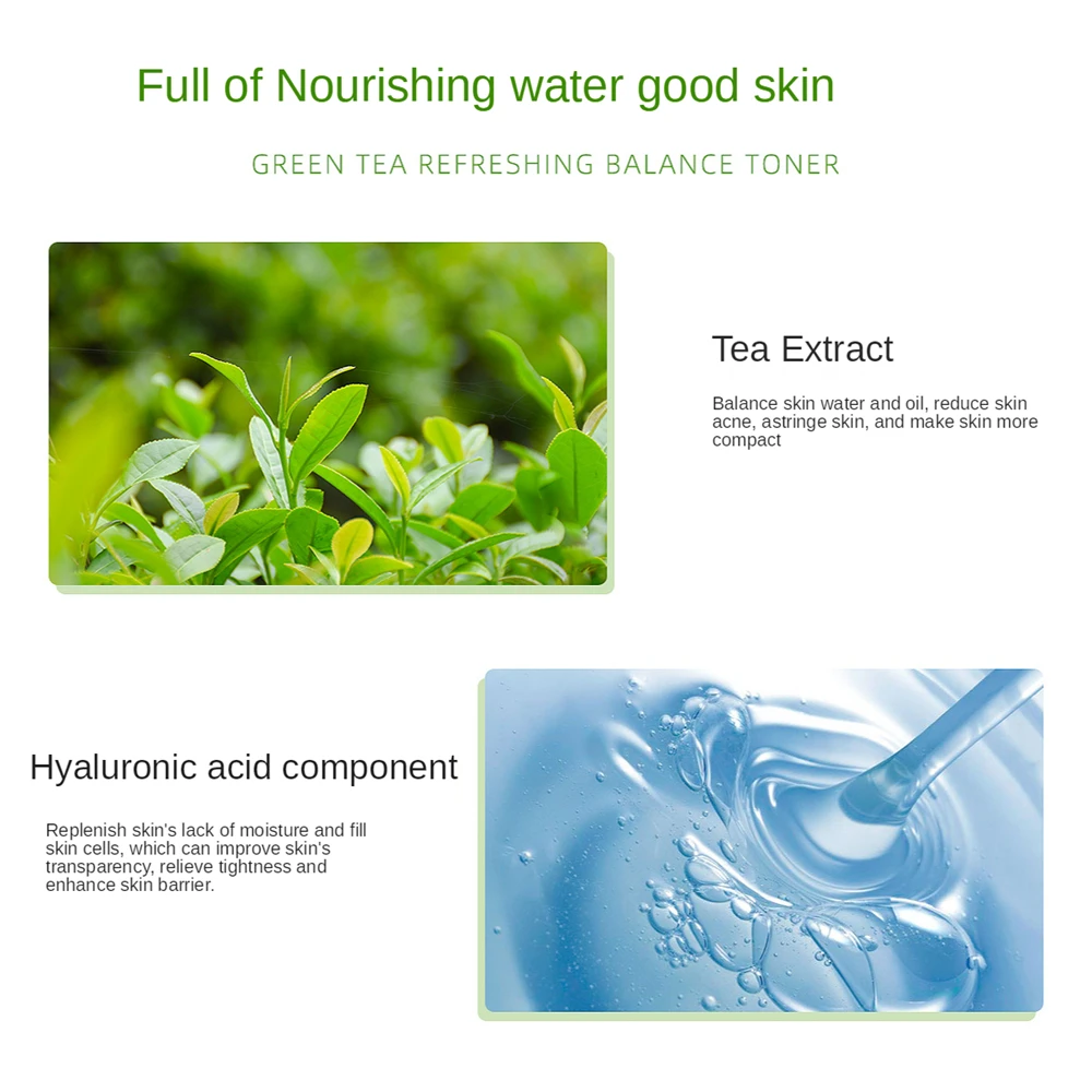 Тоник для лица Green Tea 160 мл Увлажняющий средство ухода за кожей минимизатор пор
