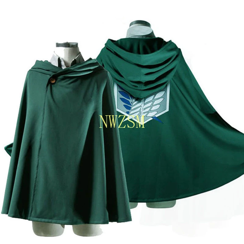 

2020 Hoodie Attack on Titan Cloak Shingeki no Kyojin Scouting Legion Cosplay Costume anime cosplay green Cape Women mens clothes