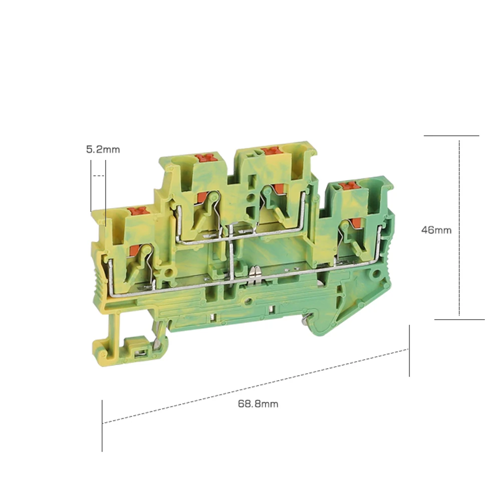 Клеммная колодка двухслойная обратная пружина заземляющие клеммные колодки 10