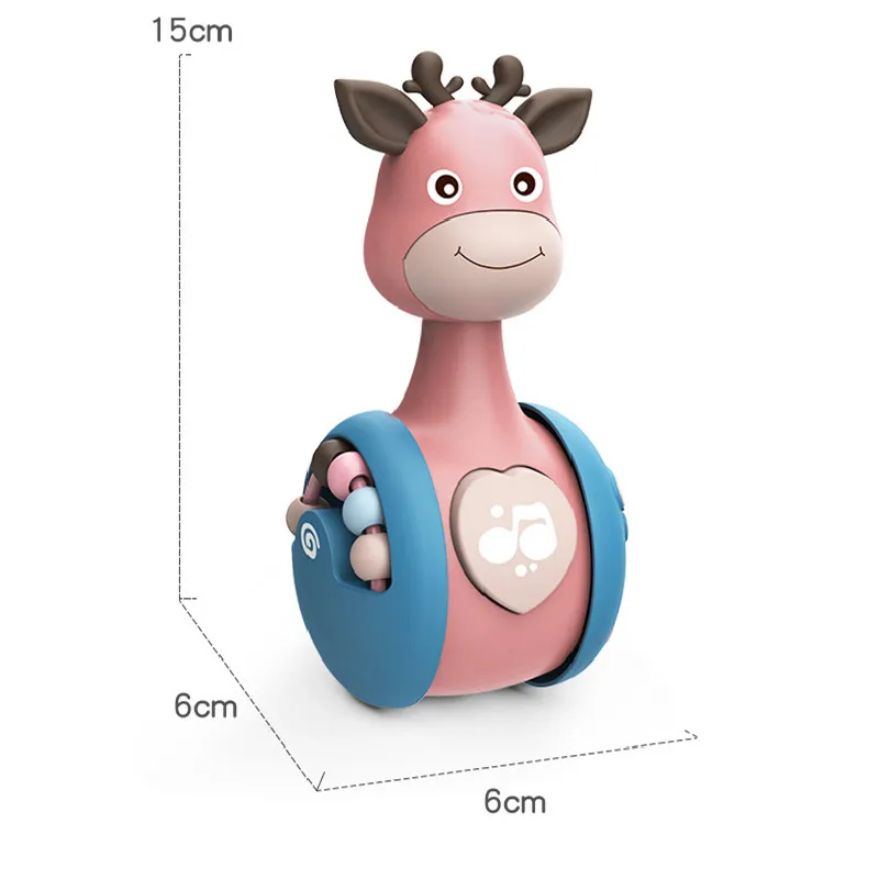 

Sliding Deer Baby Tumbler Rattle Learning Education Toys Newborn Teether Infant Hand Bell Mobile Stroller Vocal Roly-Poly Toy