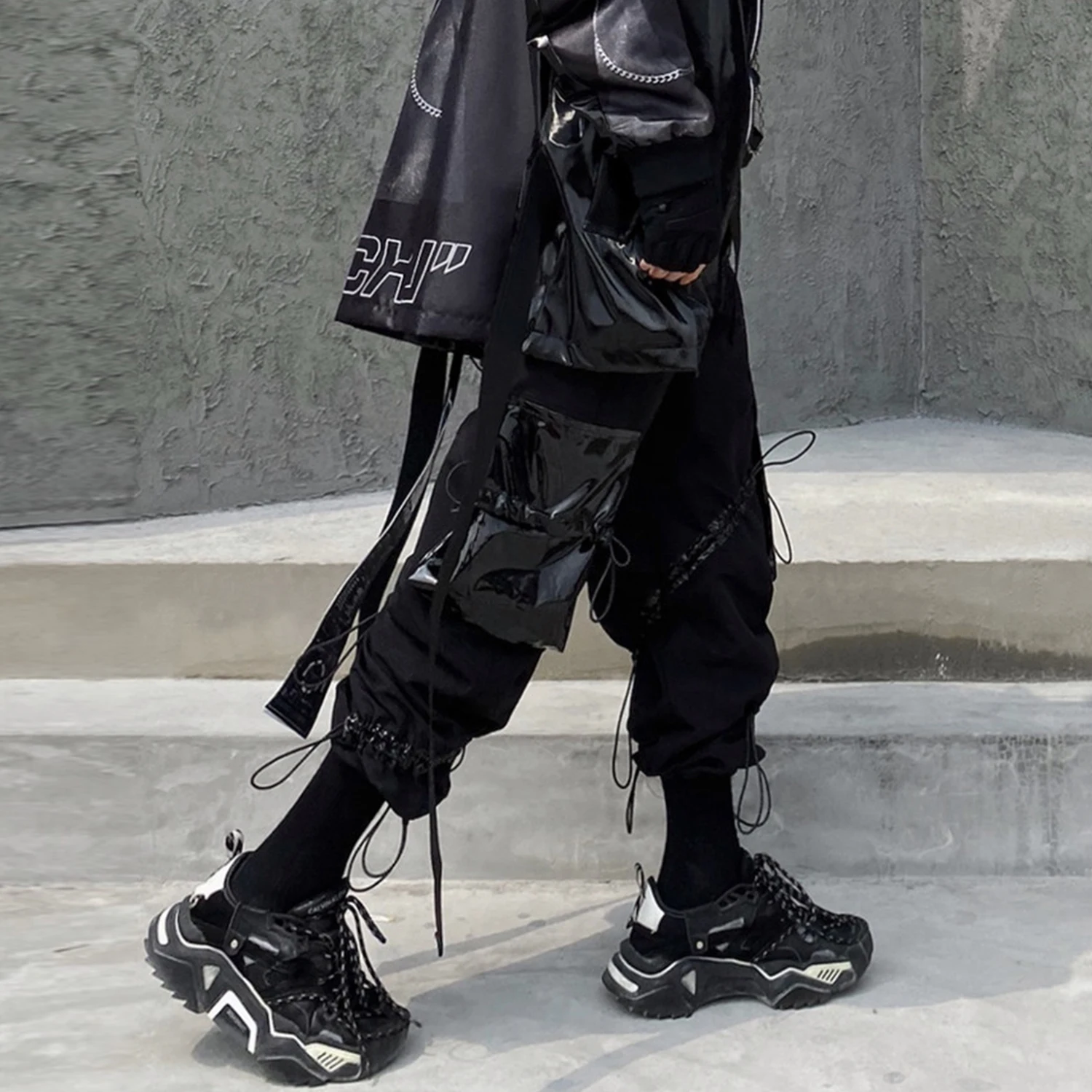 Oufisun для мужчин в стиле хип-хоп с несколькими карманами жгут свободные