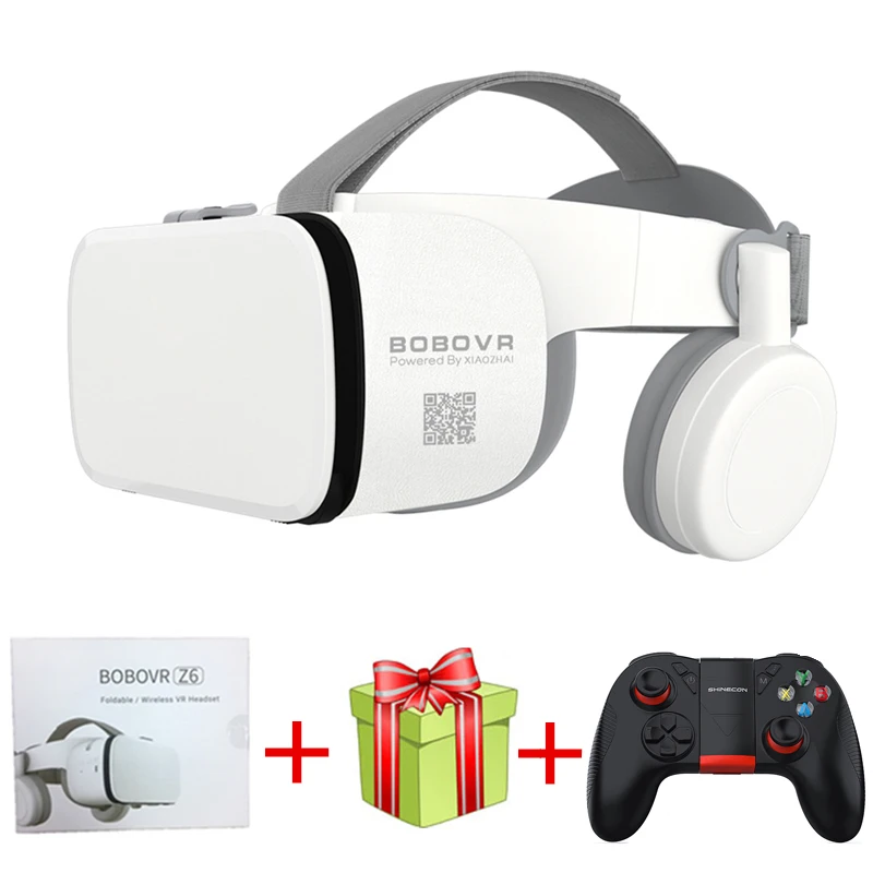 Bundle 5 Новые Bobo vr Z6 VR очки беспроводные Bluetooth наушники VR очки Android IOS Удаленная реальность VR 3D картонные очки - Цвет: Bundle 5