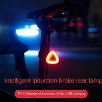bicycle tail light intelligent induction brake taillight usb charging night riding flashing warning light bike lamp bike light