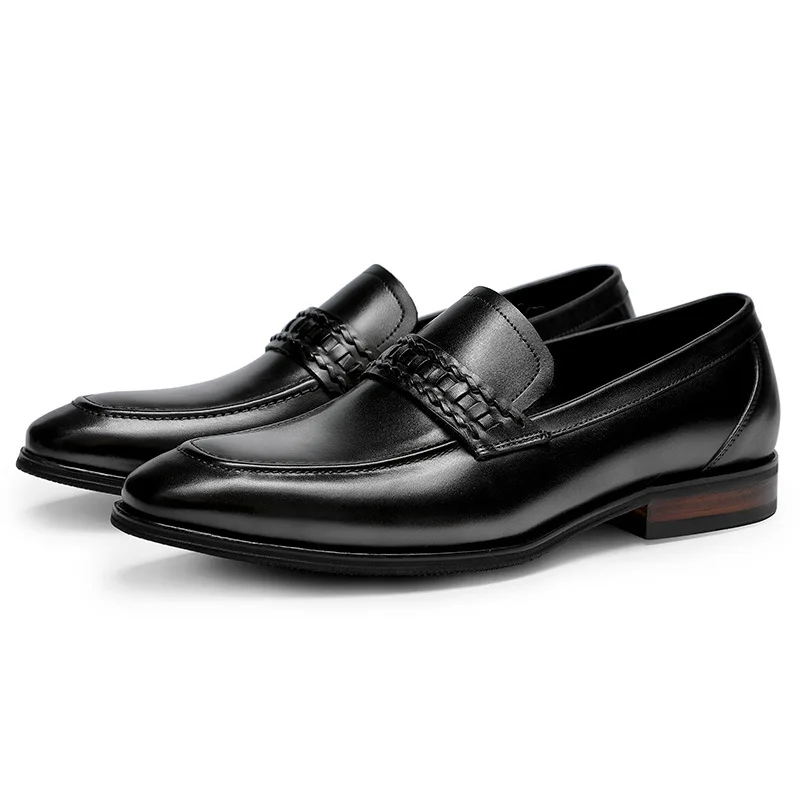 Phenkang/мужские деловые туфли из натуральной кожи черные туфли-оксфорды для мужчин