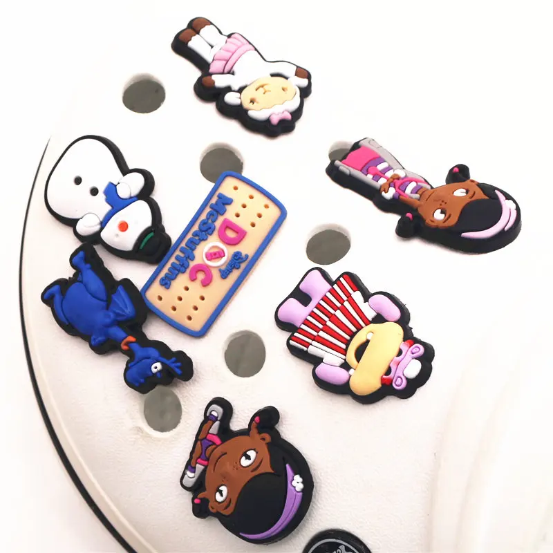7 шт. в комплекте, ПВХ, обувь, очаровательные, Мультяшные, Doc Mcstuffins, садовая обувь с пряжкой, украшение для Крока, браслет, jibz, детская вечеринка, X-mas, подарки