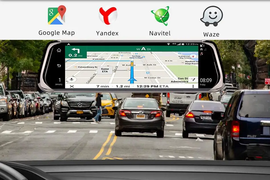 4G 1" HD 1080P зеркало заднего вида Автомобильный видеорегистратор gps навигатор wifi ADAS Dash Cam двойной объектив видеорегистратор с ночным видением Авто регистратор камера