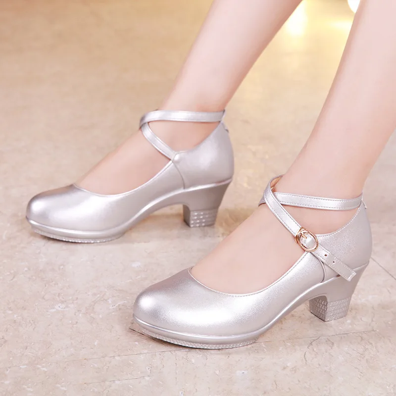 Silver Heels 6CM Модные туфли-лодочки; женская обувь; женские туфли на высоком каблуке; свадебные туфли; туфли-лодочки на платформе для невесты; офисные туфли mary jane из спилка - Цвет: Silver Heels 6CM